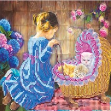 Рисунок на ткани для вышивки бисером Маленькая мама Абрис Арт АС-451