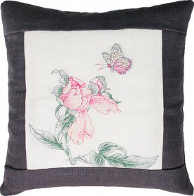 Набор подушки для вышивки крестом Бабочка и цветочек 2