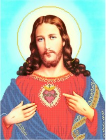 Схема на габардине для вышивки бисером Непорочное сердце Иисуса Бисерок КРВ-71 - 68.00грн.