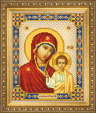 Схемы для вышивания бисером на авторской канве икона  Божьей Матери Казанская 