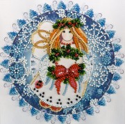 Набор для вышивки бисером на холсте Рождественский ангел