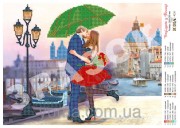 Схема вышивки бисером на габардине Поцелуй в Венеции
