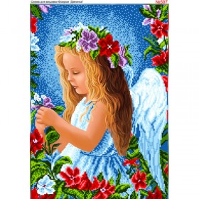 Схема вышивки бисером на габардине Квітковий ангел Biser-Art 30х40-597 - 108.00грн.