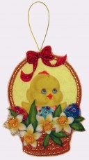 Набор для изготовления куклы из фетра для вышивки бисером Пасхальная корзинка Баттерфляй (Butterfly) F053
