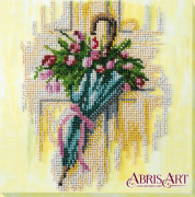 Набор-миди для вышивки бисером на натуральном художественном холсте Зонтик и тюльпаны