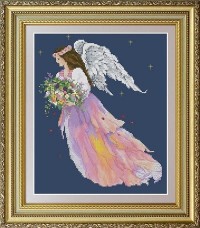 Набор для вышивки нитками Ангел цветов OLANTA VN-059