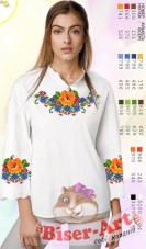 Заготовка вышиванки Женской сорочки на белом габардине Biser-Art SZ106