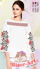 Заготовка вышиванки Женской сорочки на белом габардине Biser-Art SZ100 - 380.00грн.