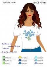 Женская футболка для вышивки бисером Цветы Юма Ф135