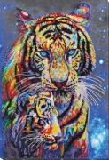 Набор для вышивки бисером Тигры цветные