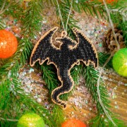 Набор для вышивки бисером по дереву Черный дракон