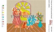Схема для вышивки бисером на атласе Дитячі забави Вишиванка А5-199 атлас