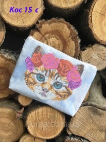 Косметичка для вышивки бисером Кошка 