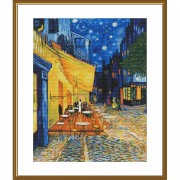 Набор для вышивки нитками на белой канве Ночная терраса (Ван Гог)