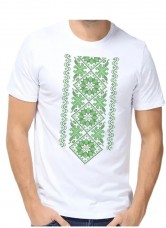 Мужская футболка для вышивка бисером Зеленый орнамент Юма ФМ-54
