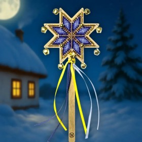 Набор для вышивки бисером по дереву Волшебная страна Рождественская звезда - Небесное сияние FLK-603 Набор для вышивки бисером по дереву Волшебная страна Рождественская звезда - Небесное сияние FLK-603