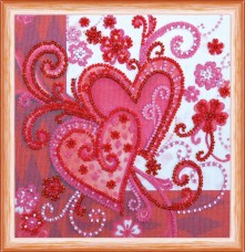 Набор для вышивки бисером Любящие сердца Абрис Арт АМ-158