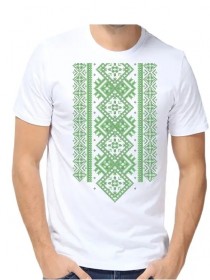 Мужская футболка для вышивка бисером Зеленый орнамент Юма ФМ-50 - 374.00грн.
