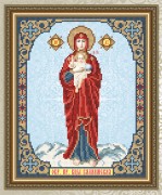 Схема для вышивки бисером на габардине Богородица Валаамская 