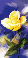 Схема вышивки бисером на атласе Садовые зарисовки. Желтая роза Tela Artis (Тэла Артис) ТМ-146