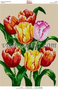 Рисунок на габардине для вышивки бисером Тюльпаны