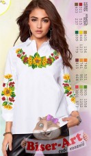 Заготовка вышиванки Женской сорочки на белом габардине Biser-Art SZ102