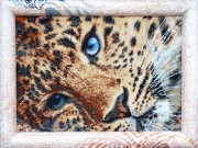 Набор для вышивки бисером на габардине Золотой леопард