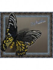 Набор для вышивки бисером на прозрачной основе Бабочка Золотая Птицекрылка Радамант Вдохновение BGP-014