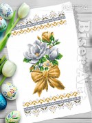 Схема вышивки бисером на габардине Бисер Арт  Рушник пасхальний РП-234