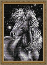 Набор для выкладки алмазной мозаикой Конь черный Art Solo АТ3017