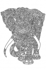 Схема вышивки бисером на атласе Слон (на белом) А-строчка АХ2-042