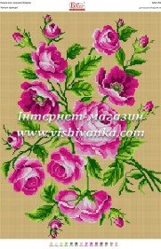 Схема для вышивки бисером на габардине Квітучі троянди