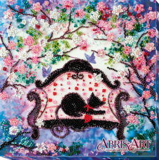 Набор-миди для вышивки бисером на натуральном художественном холсте Весенняя гостья Абрис Арт АМВ-022
