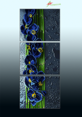 Схема для вышивки бисером на атласе Голубой каскад (триптих) А-строчка АР3-015
