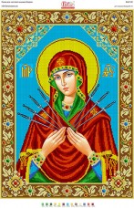 Рисунок на габардине для вышивки бисером Божья Матір Семістрельна Вишиванка А2-140