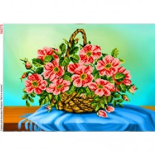 Схема вышивки бисером на габардине Букет квітів Biser-Art 30х40-575