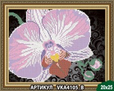 Рисунок на ткани для вышивки бисером Орхидея на чёрном Art Solo VKA4105B
