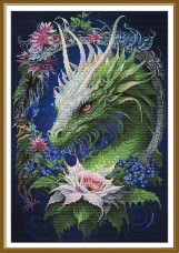 Набор для вышивки крестиком на канве с фоновым изображением Цветочный дракон  Новая Слобода (Нова слобода) СР3404