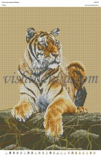 Рисунок на габардине для вышивки бисером Тигр полная зашивка Вишиванка А2-043
