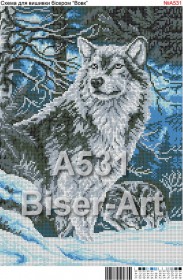 Схема вышивки бисером на габардине Волк  Biser-Art 30*40-А531 - 87.00грн.