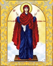 Схема для вышивки бисером на атласе Икона Божьей Матери Нерушимая стена А-строчка АС3-020
