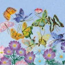 Схема для вышивки бисером на холсте Танец бабочек Абрис Арт АС-270