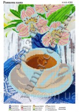 Схема вышивки бисером на атласе Утренний кофе  Юма ЮМА-4388
