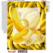 Схема вышивки бисером на габардине Банан