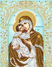 Схема для вышивки бисером на атласе Владимирская икона Божьей матери А-строчка АС4-067