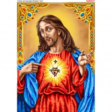 Схема вышивки бисером на габардине Иисус Христос  Biser-Art 30х40-В637