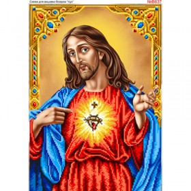 Схема вышивки бисером на габардине Иисус Христос  Biser-Art 30х40-В637 - 108.00грн.