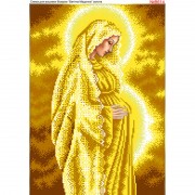 Схема вышивки бисером на габардине Дева Мария беременная в золоте