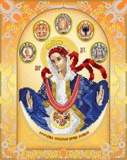 Схема для вышивки бисером на атласе Богородица Слободская Царица Козацкая А-строчка АС3-010