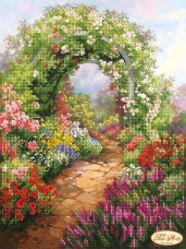 Схема для вышивки бисером на атласе Сад в цвету Tela Artis (Тэла Артис) ТА-199